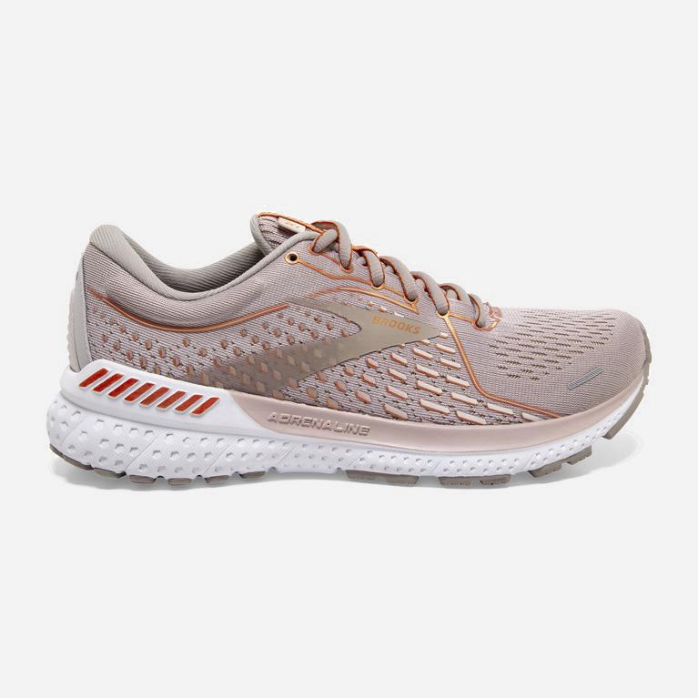 Brooks Women's Adrenaline Gts 21 Road Running Shoes Singapore - Hushed Violet/Alloy/Copper/Coral (89